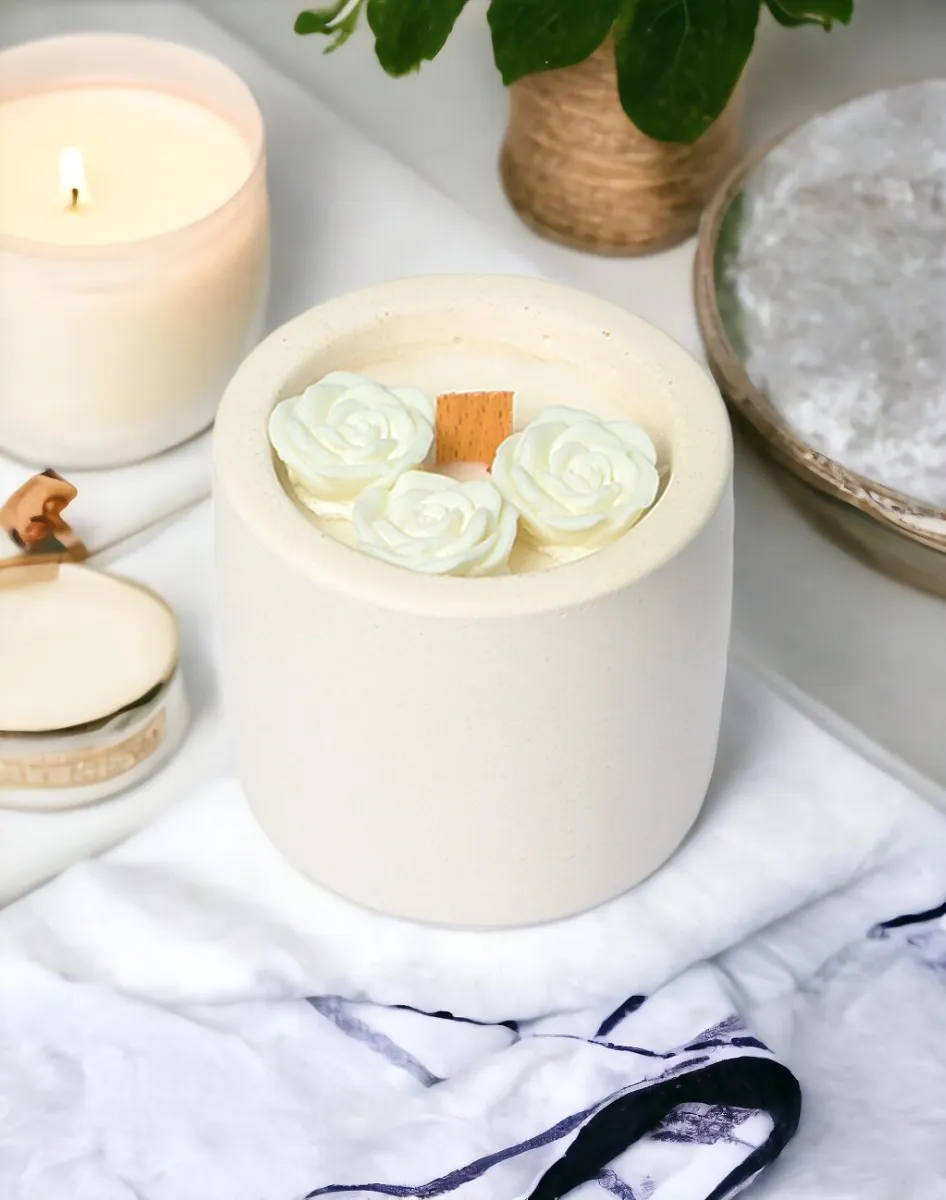 Organik Soya Wax Gül Kokulu Şakayık Mum
