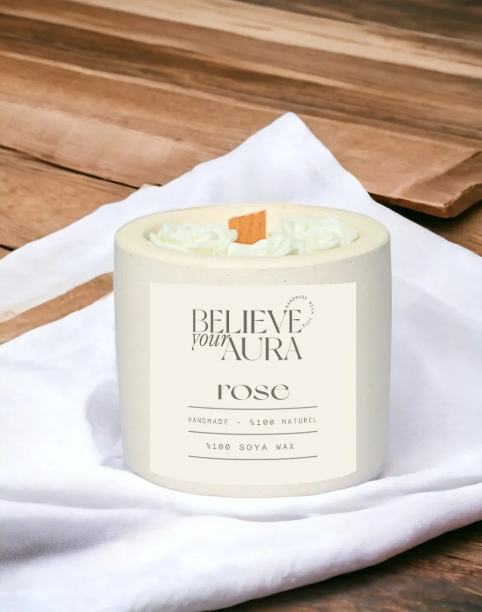 Organik Soya Wax Gül Kokulu Şakayık Mum