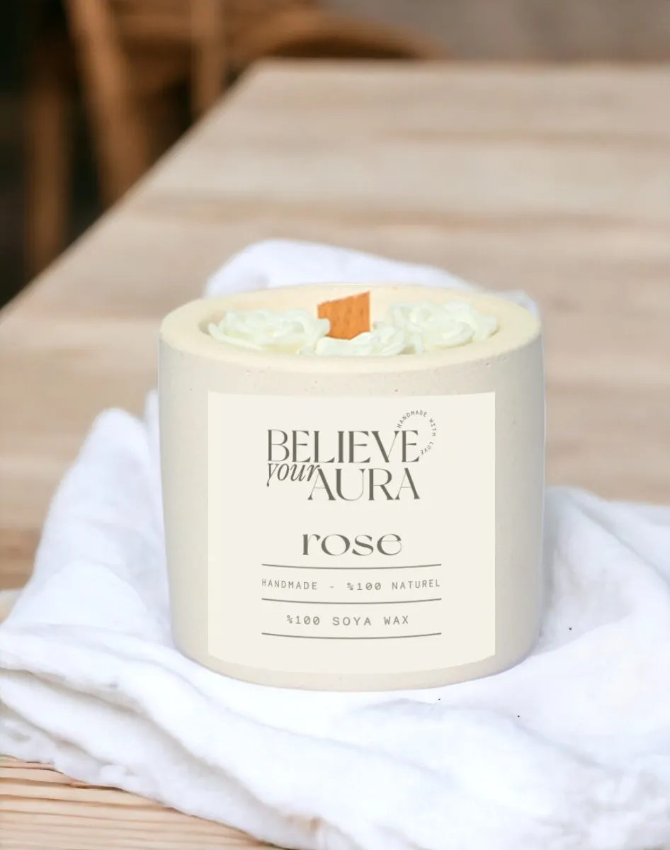 Organik Soya Wax Gül Kokulu Şakayık Mum