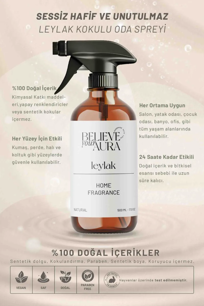 Believe Your Aura Bitkisel Leylak Kokulu Doğal Oda Spreyi ODASLYL-614