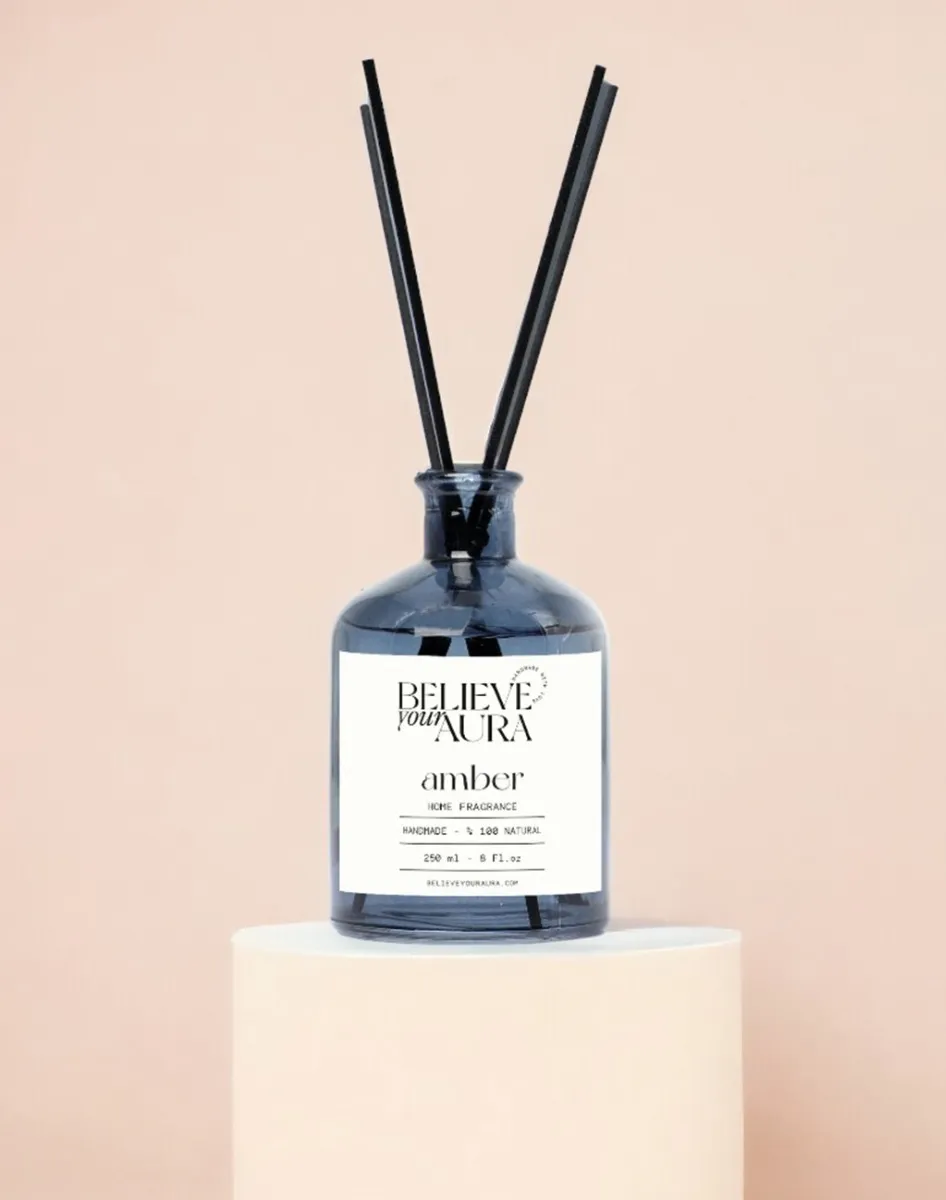 Naturel Amber Bitki Özü Esanslı Fiber Çubuklu Oda Kokusu - 250 ml
