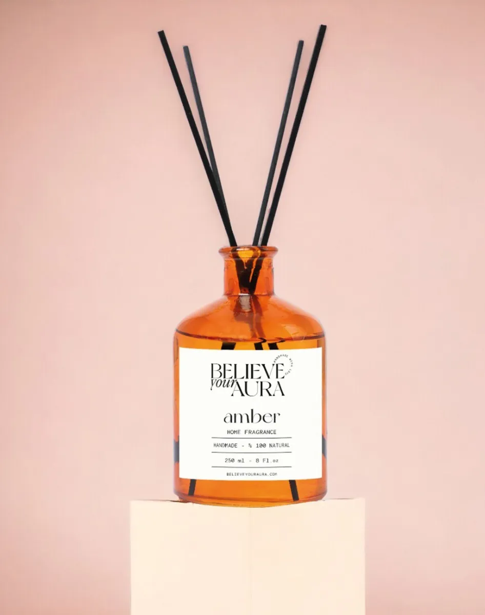 Natural Amber Bitki Özü Esanslı Fiber Çubuklu Oda Kokusu - 250 ml
