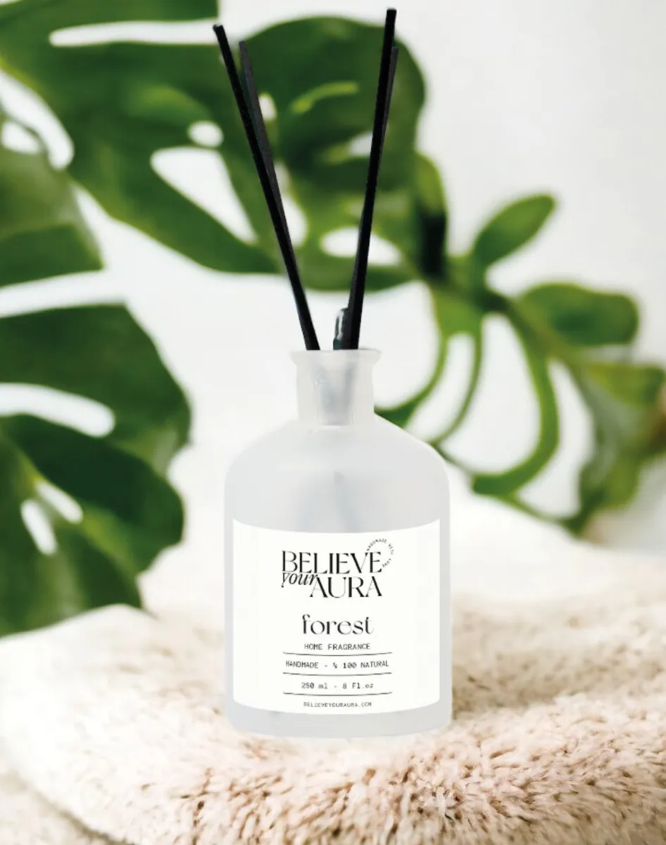 Believe Your Aura Forest Organik Bitki Özü Esanslı Fiber Çubuklu Oda Kokusu - 250 ml