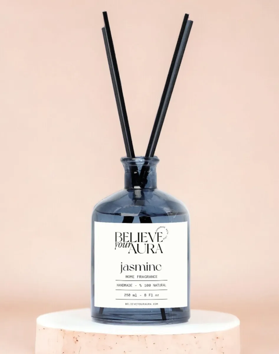 Believe Your Aura Organik Yasemin Bitki Özü Esanslı Fiber Çubuklu Oda Kokusu - 250 ml