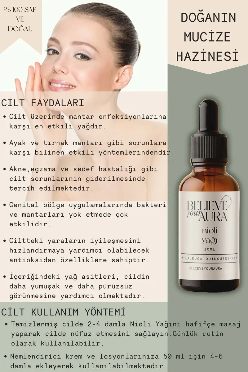 Believe Your Aura Nioli Cilt Bakım Seti - %100 Saf ve Doğal Nioli Yağı Nioli Hidrosolü Nioli El ve Cilt Sıvı Sabunu SETATYNIO-753
