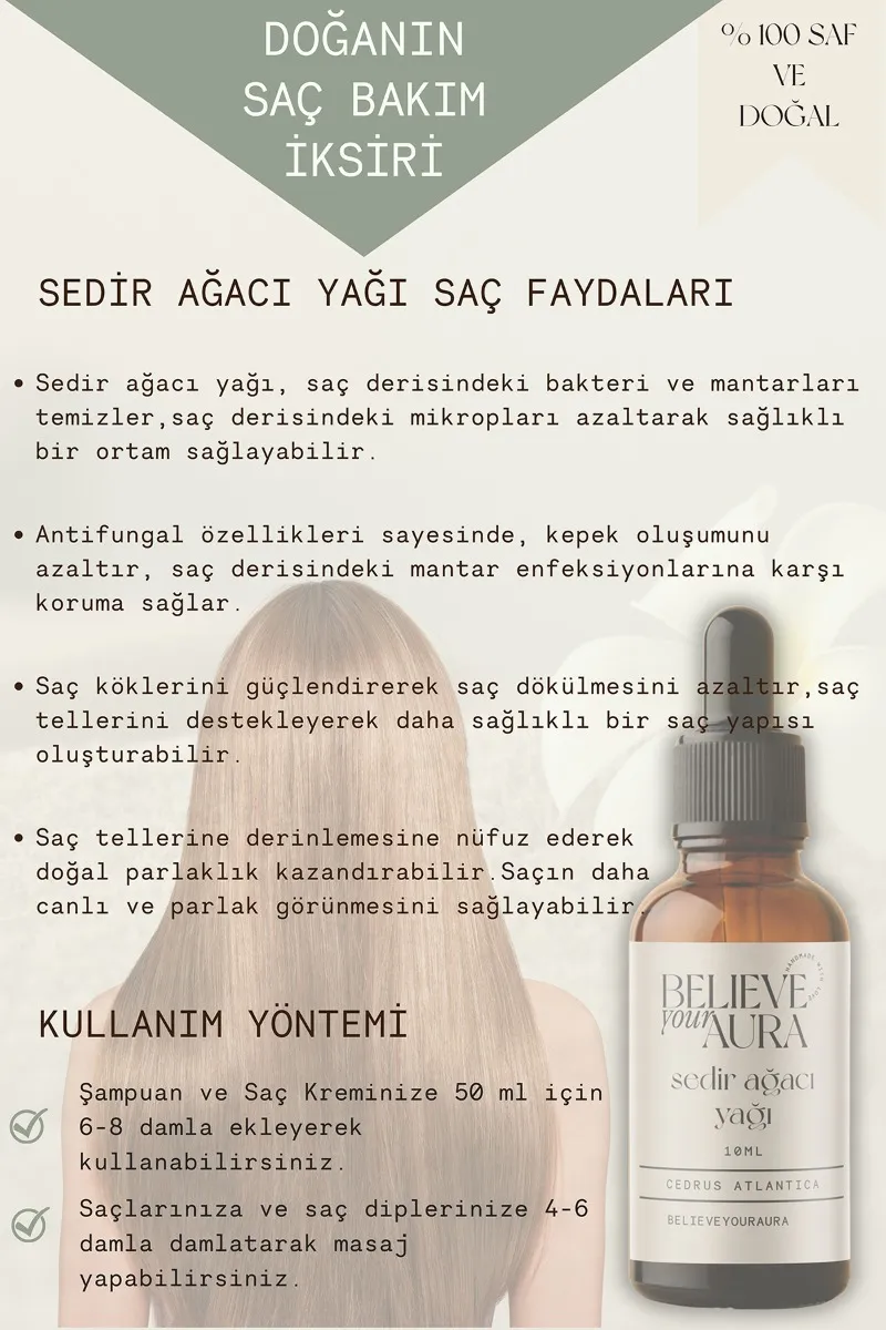 Believe Your Aura Sedir Ağacı Cilt Bakım Seti - %100 Saf ve Doğal Sedir Ağacı Yağı Sedir Ağacı Hidrosolü Sedir Ağacı El ve Cilt Sıvı Sabunu SETATYSDA-953