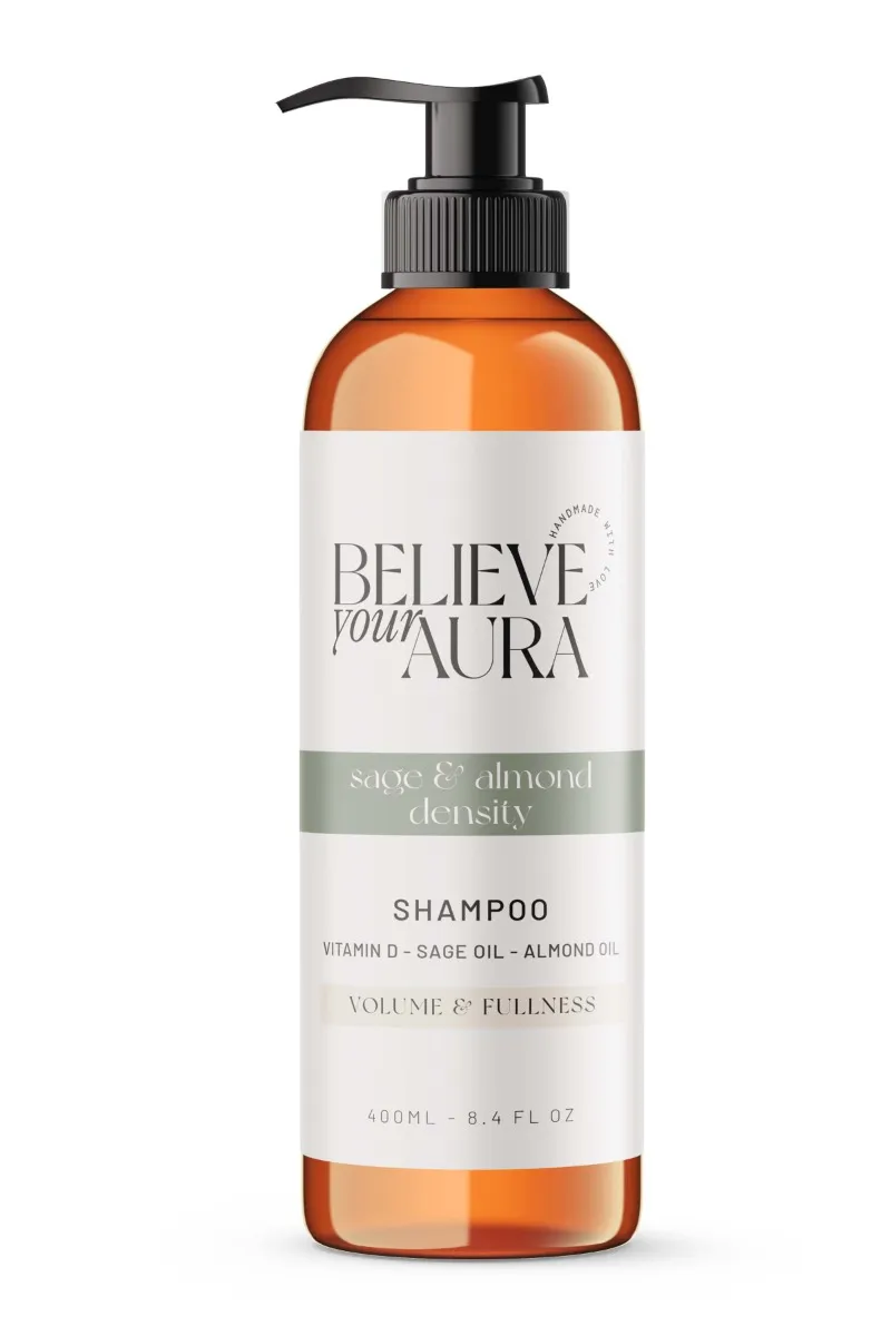 Believe Your Aura Tatlı Badem ve Ada Çayı Yağı Şampuanı Hacim Veren Besleyeci Doğal Saç Bakım Şampuanı SHMPADC-01