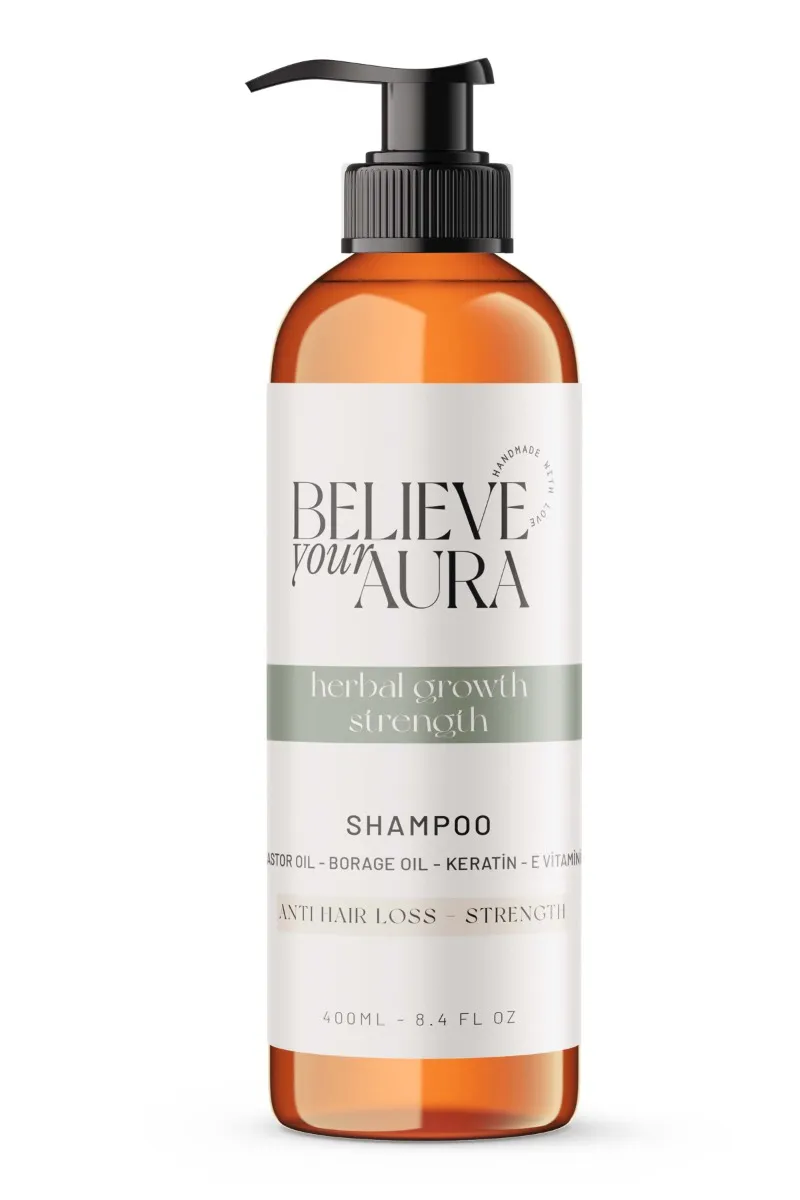 Believe Your Aura Hint ve Hodan Yağı Şampuanı Güçlendirici Doğal Saç Bakım Şampuanı SHMPHDN-01