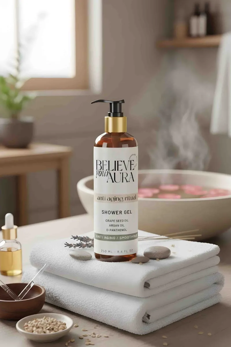 Believe Your Aura Anti Aging Duş Jeli  - %100 Doğal Derin Nemlendirici Canlandırıcı ve Onarıcı Duş Jeli -SHOWERGEL01-250
