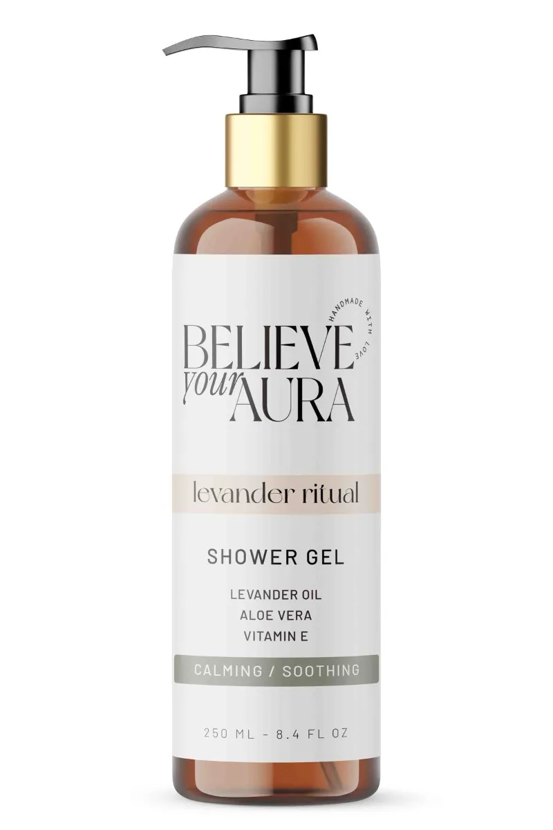 Believe Your Aura Lavanta Yağı Duş Jeli - %100 Doğal Yatıştırıcı Sıkılaştırıcı Bitkisel Duş Bakım Jeli - SHOWERGEL03-250