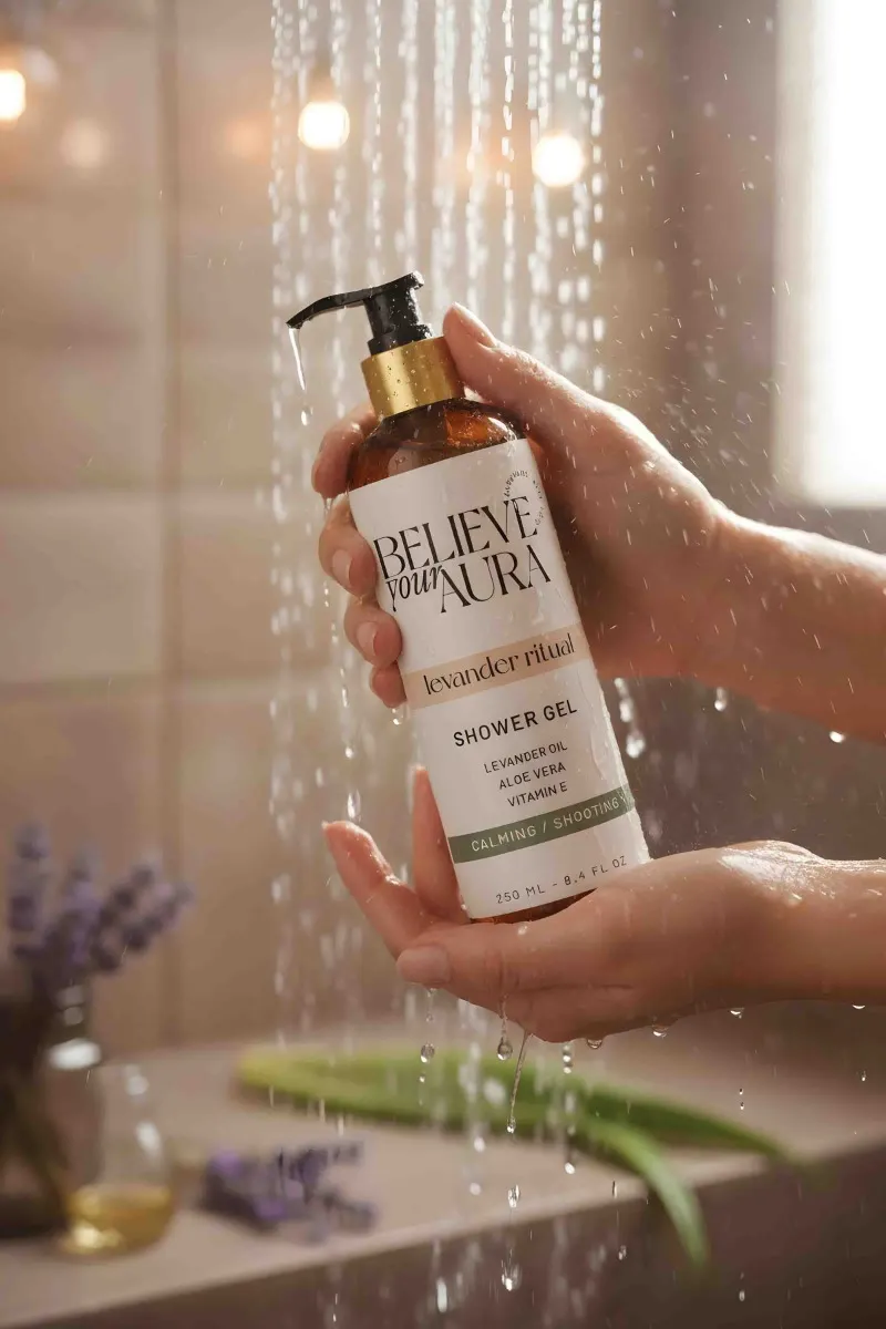 Believe Your Aura Lavanta Yağı Duş Jeli - %100 Doğal Yatıştırıcı Sıkılaştırıcı Bitkisel Duş Bakım Jeli - SHOWERGEL03-250