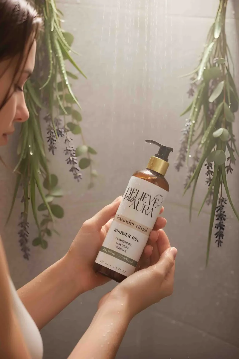 Believe Your Aura Lavanta Yağı Duş Jeli - %100 Doğal Yatıştırıcı Sıkılaştırıcı Bitkisel Duş Bakım Jeli - SHOWERGEL03-250