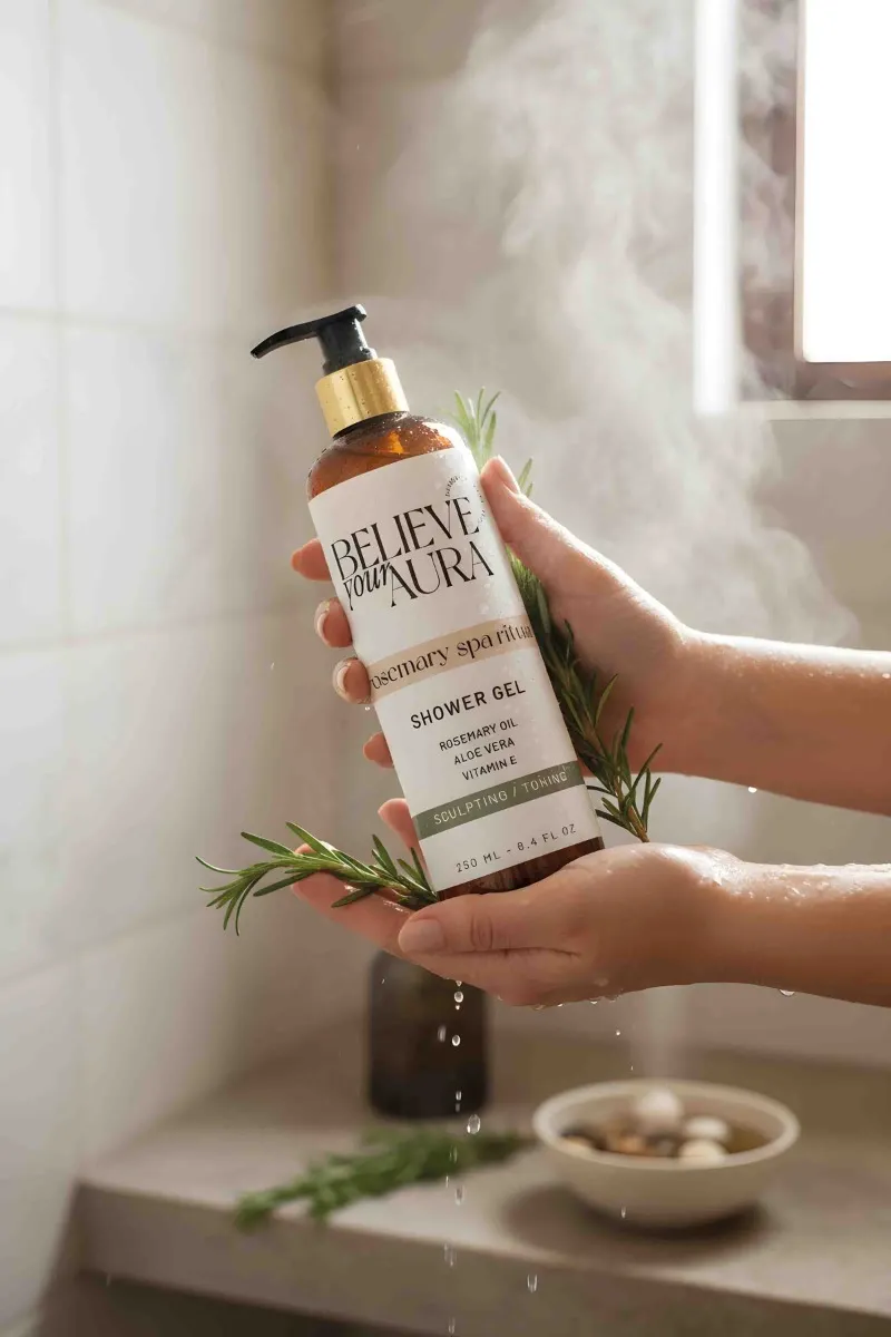 Believe Your Aura Biberiye Yağı Duş Jeli - %100 Doğal Gözenek Temizleyici Canlandırıcı Ferahlatıcı Duş Jeli -SHOWERGEL06-250