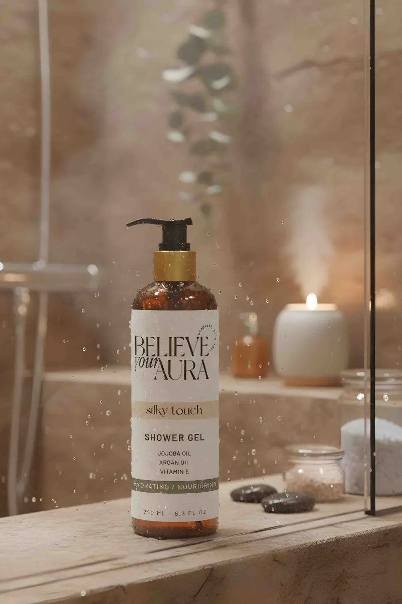 Believe Your Aura Derin Nemlendirici ve Besleyici Duş Jeli - Argan ve Jojoba Yağı Bitkisel Duş Bakım Jeli -SHOWERGEL07-250
