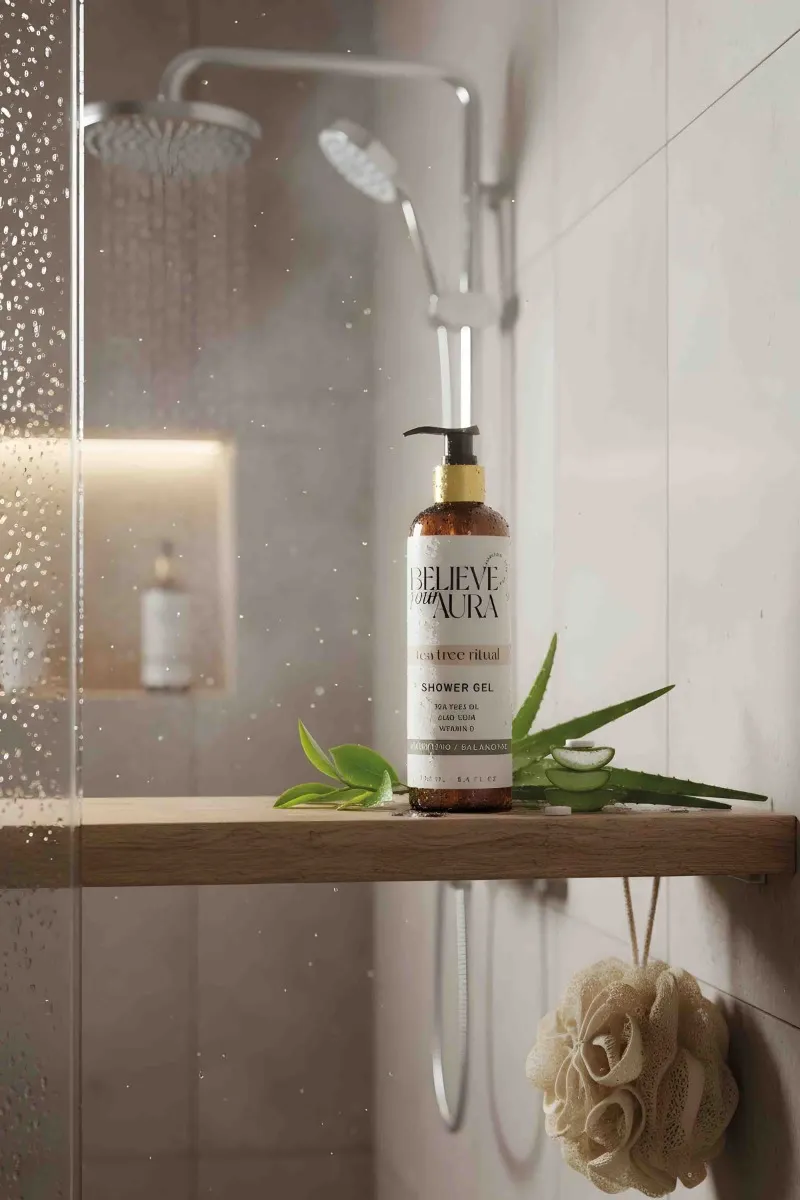 Believe Your Aura Çay Ağacı Yağı Duş Jeli - %100 Doğal Leke Karşıtı Gözenek Sıkılaştırıcı Duş Bakım Jeli -SHOWERGEL08-250
