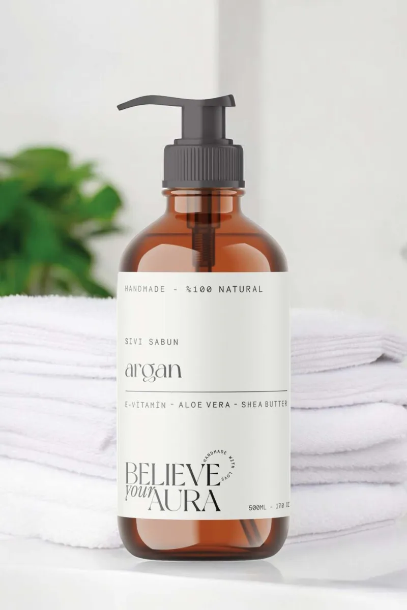 Believe Your Aura Argan Yağı El ve Cilt Sıvı Sabunu - E-Vitamini Aloe Vera ve Shea Butter Katkılı - SIVARG108-108