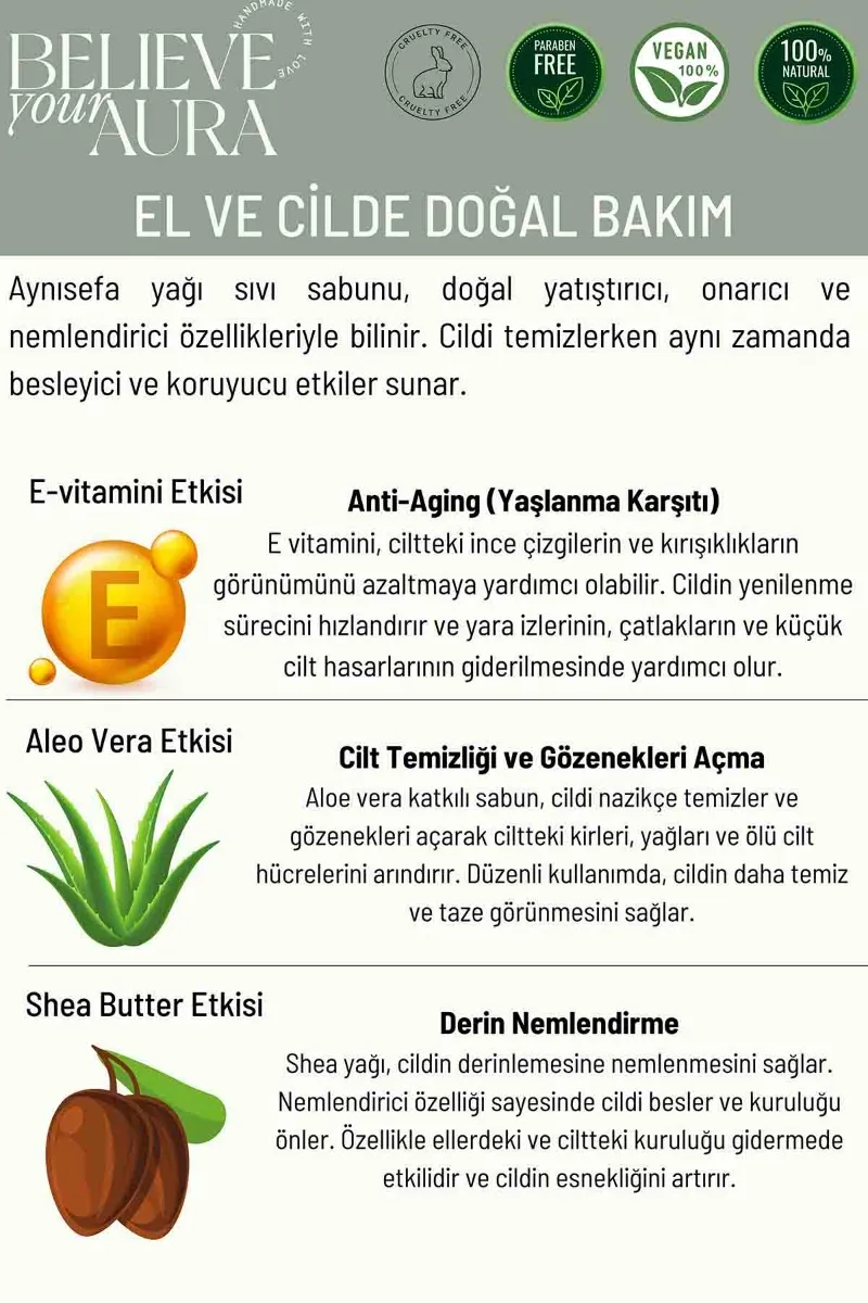 Believe Your Aura Aynısefa Yağı El ve Cilt Sıvı Sabunu SIVAYS112-112