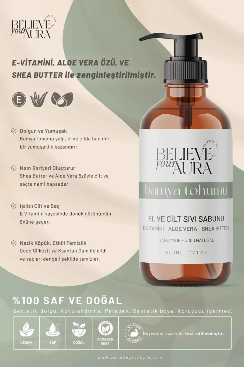 Believe Your Aura Bamya Tohumu El ve Cilt Sabunu SIVBAT156-156
