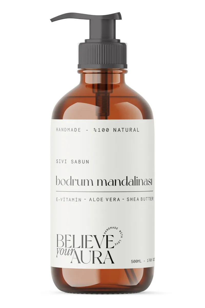 Believe Your Aura Bodrum Mandalinası Doğal Zeytinyağlı Sıvı El Sabunu E-Vitamini Aloe Vera Shea Butter Katkılı- SIVBDM155-155