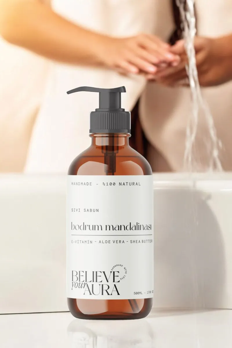 Believe Your Aura Bodrum Mandalinası Doğal Zeytinyağlı Sıvı El Sabunu E-Vitamini Aloe Vera Shea Butter Katkılı- SIVBDM155-155
