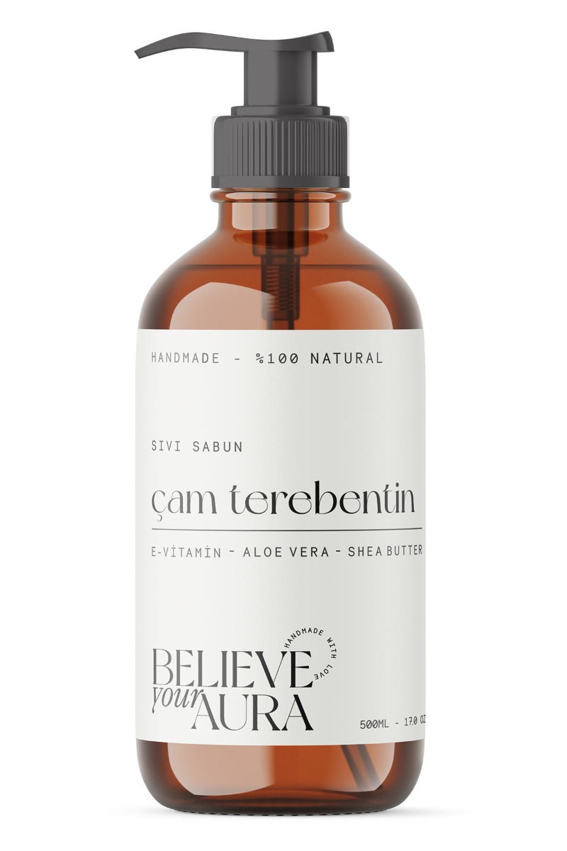 Believe Your Aura Çam Terebentin Yağı El ve Cilt Sıvı Sabunu - E-Vitamini Aloe Vera ve Shea Butter Katkılı -SIVCMT203-203