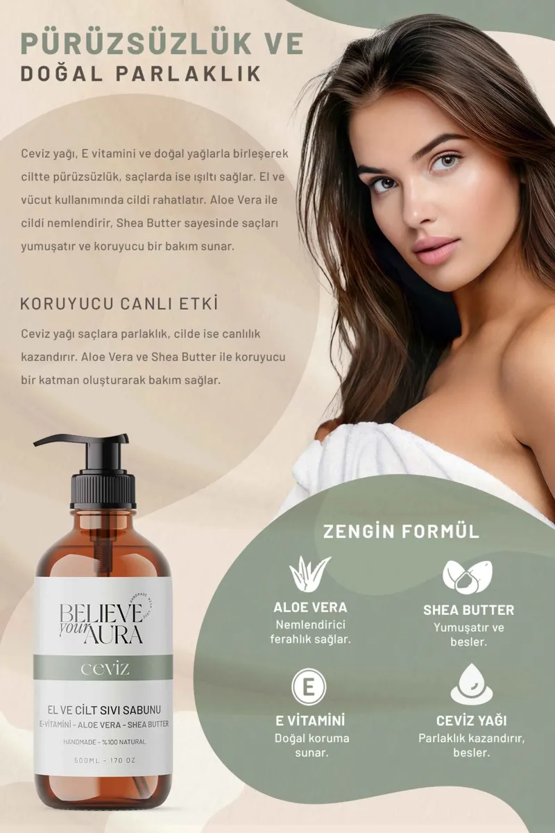 Believe Your Aura Ceviz Yağı El ve Cilt Sabunu SIVCVZ202-202
