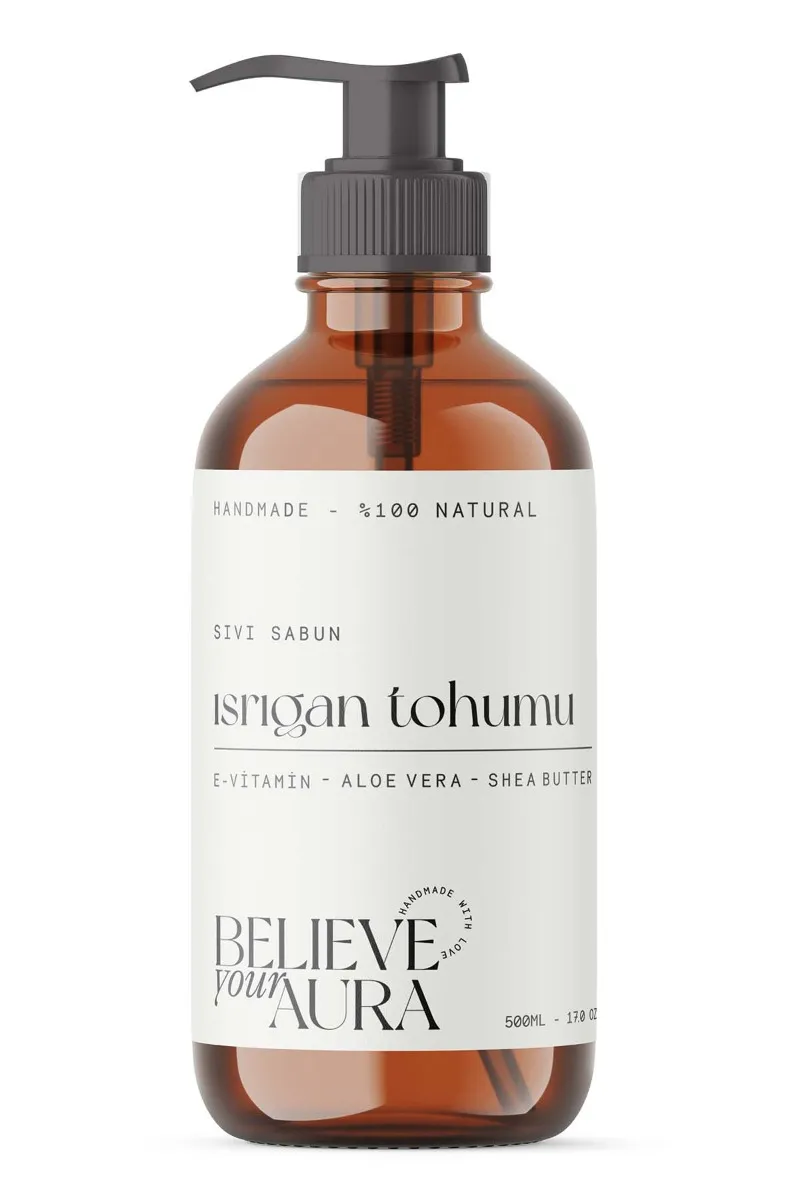 Believe Your Aura Doğal Isırgan Tohumu Yağı El ve Cilt Sıvı Sabunu SIVIST501-501