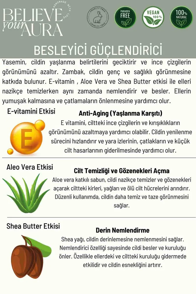 Believe Your Aura Jasmin Lily El ve Cilt Sıvı Sabunu SIVJSL551-551