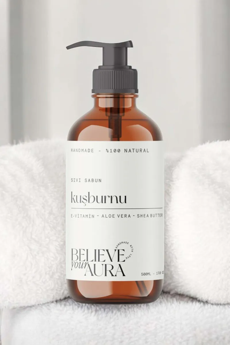 Believe Your Aura Kuşburnu Yağı El ve Cilt Sıvı Sabunu - E Vitamini Aloe Vera ve Shea Butter Katkılı Doğal Sıvı Sabun SIVKSB606