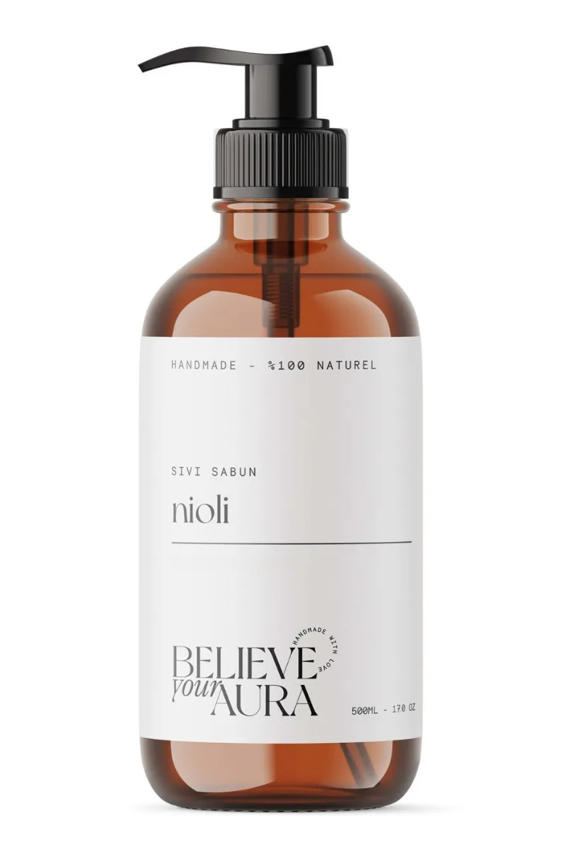 Believe Your Aura Nioli Yağı El ve Cilt Sabunu - E Vitamini Aloe Vera Shea Butter Katkılı %100 Doğal Sıvı Sabun SIVNIO753-753