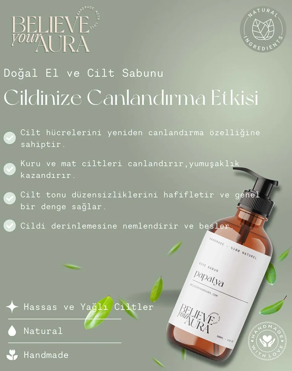Believe Your Aura Papatya Yağı El ve Cilt Sabunu SIVPPT852-852