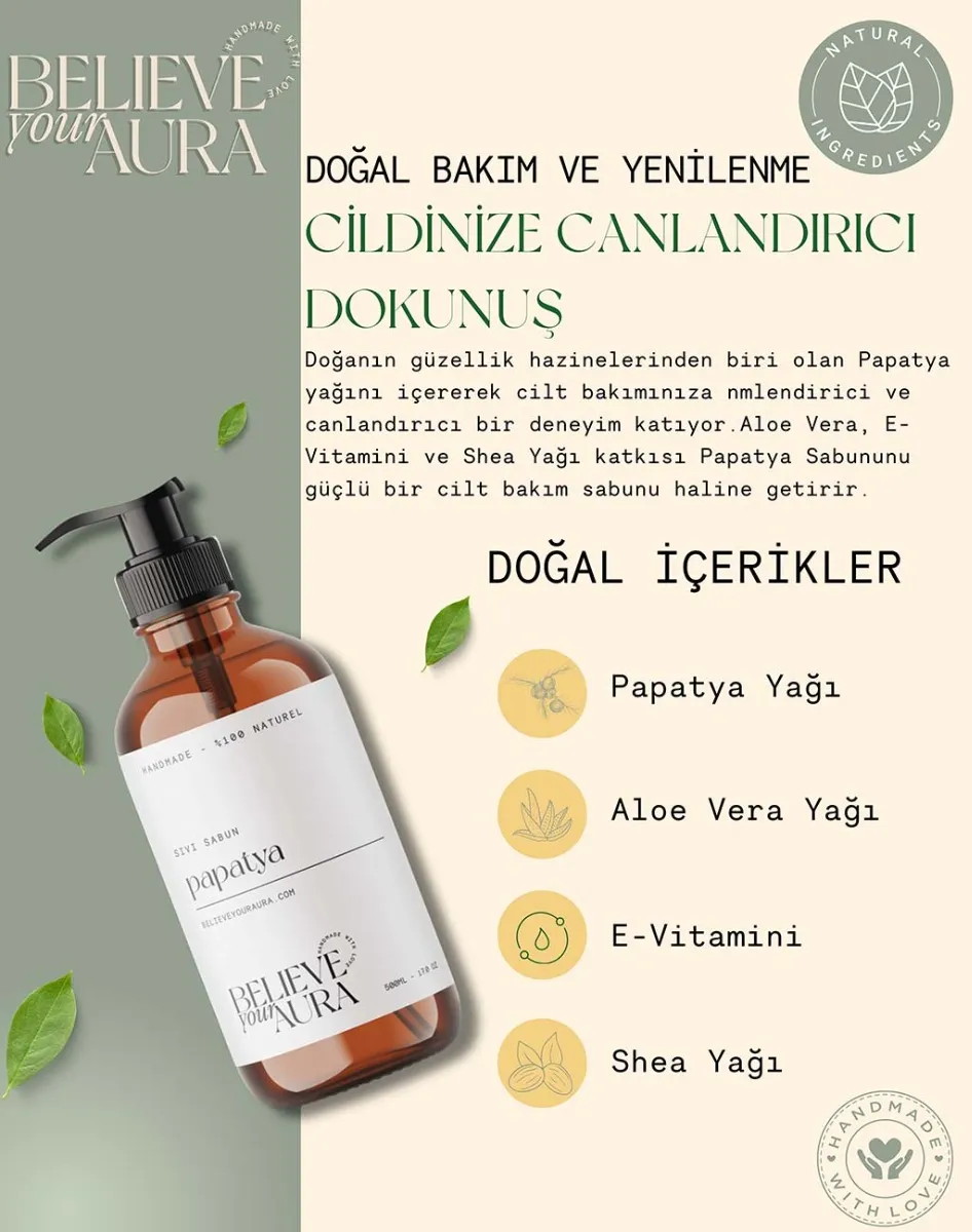 Believe Your Aura Papatya Yağı El ve Cilt Sabunu SIVPPT852-852