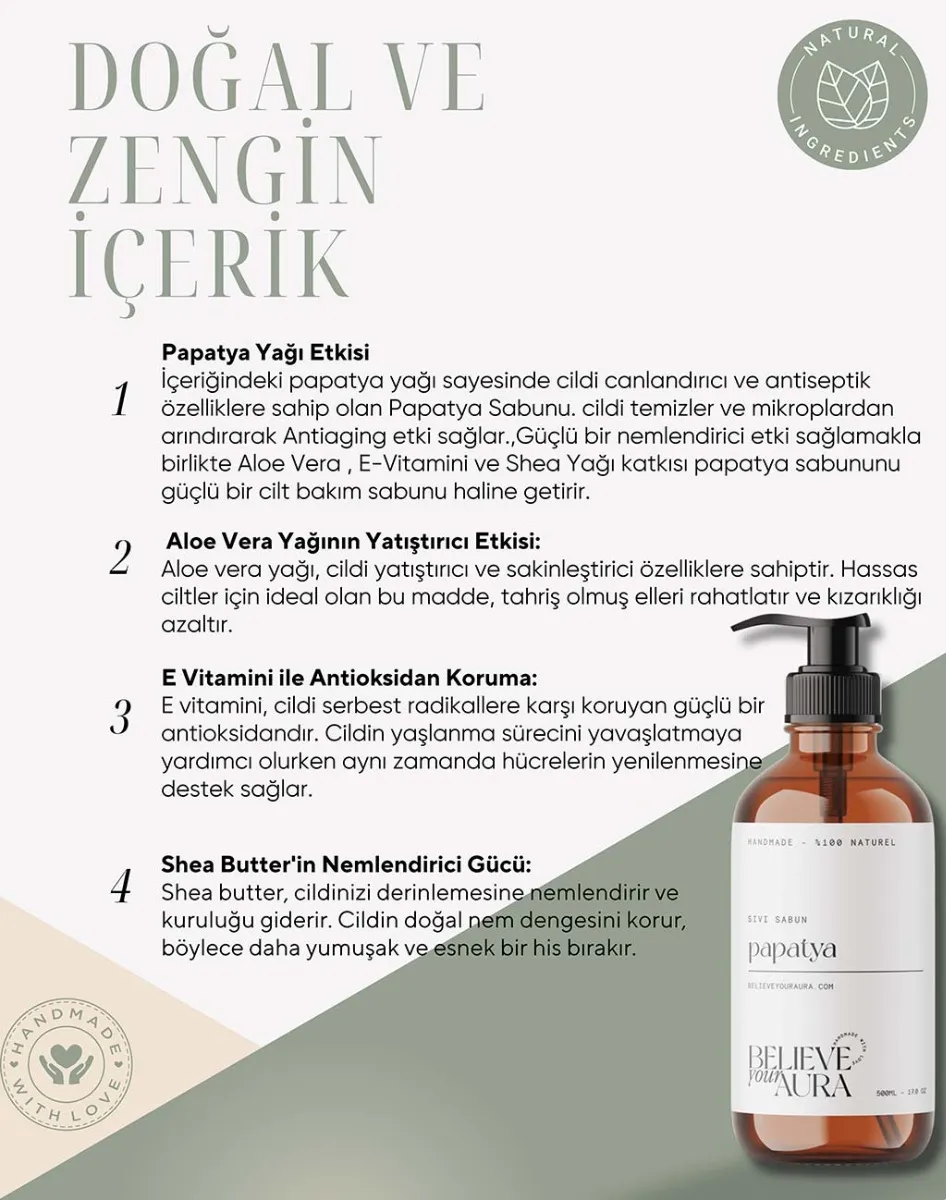 Believe Your Aura Papatya Yağı El ve Cilt Sabunu SIVPPT852-852