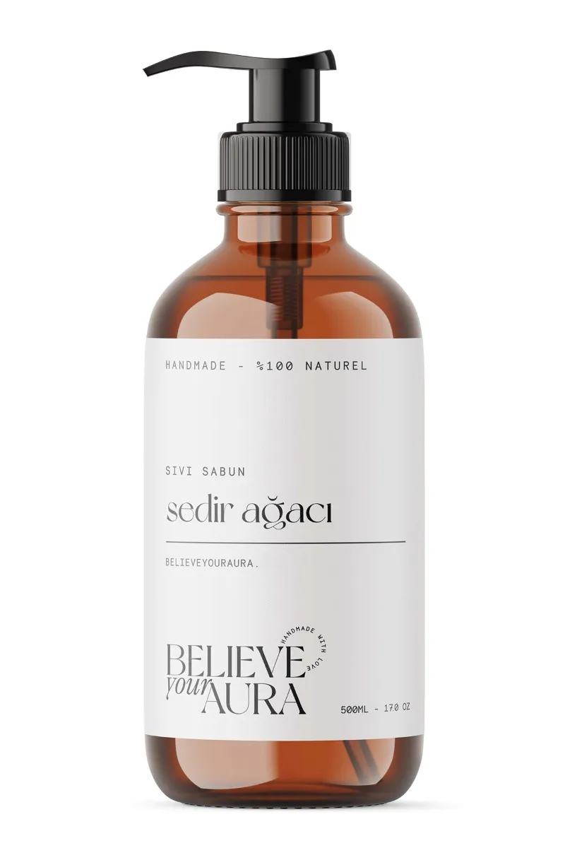 Believe Your Aura Sedir Ağacı Yağı El ve Cilt Sabunu - E Vitamini Aloe Vera Shea Butter Katkılı %100 Doğal Sıvı Sabun SIVSDA953-953