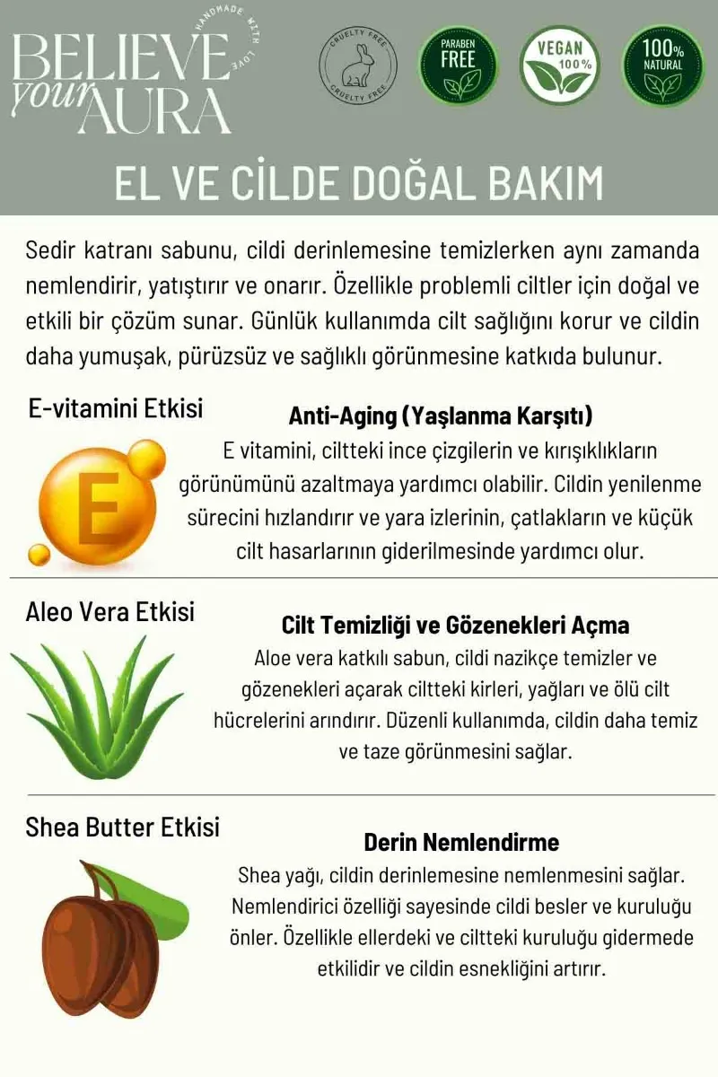 Believe Your Aura Doğal Sedir Katranı Sıvı Sabunu SIVSKT954