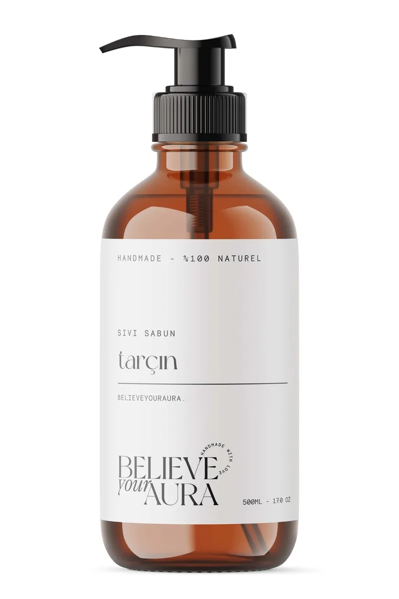 Believe Your Aura Tarçın Yağı El ve Cilt Sabunu - E Vitamini Aloe Vera Shea Butter Katkılı %100 Doğal Sıvı Sabun SIVTRC1000