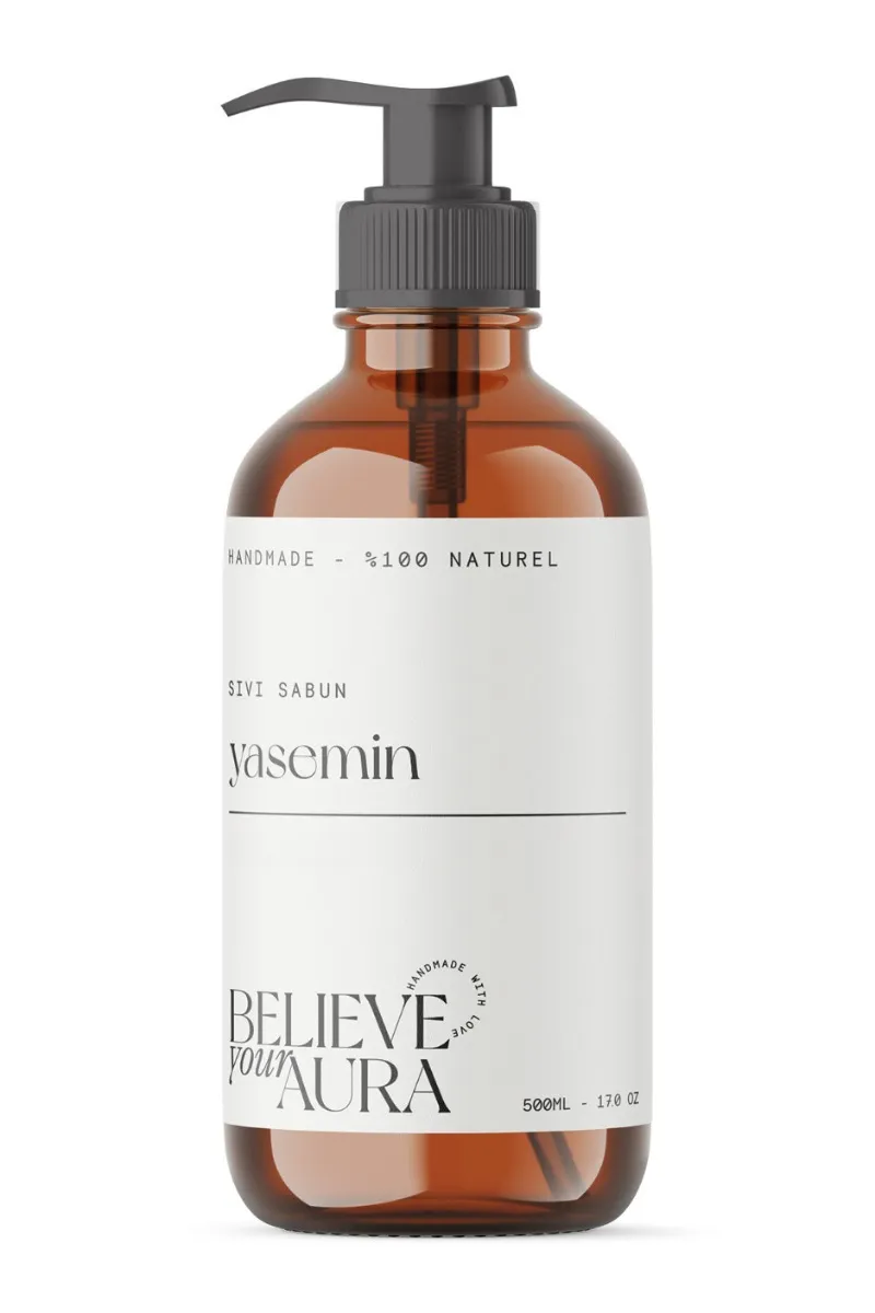 Believe Your Aura Yasemin Yağı El ve Cilt Sabunu - E Vitamini Aloe Vera Shea Butter Katkılı %100 Doğal Sıvı Sabun SIVYSM1150